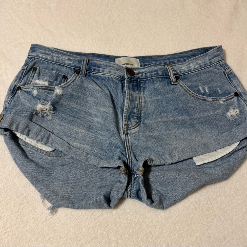 One Teaspoon Bandit Denim Distressed Women's Shorts, Size 34, Like New